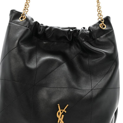 Lambskin Matelasse Monogram Large Jamie 4.3 Pochon Black
