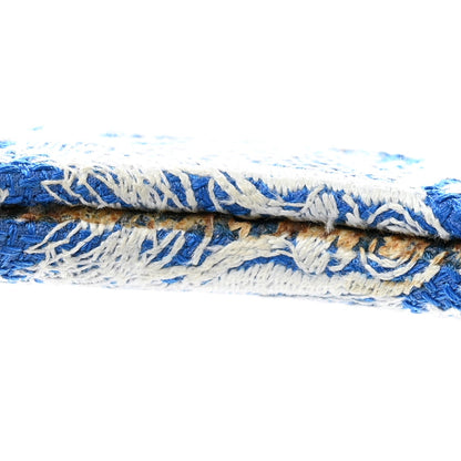 Canvas Toile De Jouy Reverse Embroidered Medium Lady D-Lite Fluorescent Blue