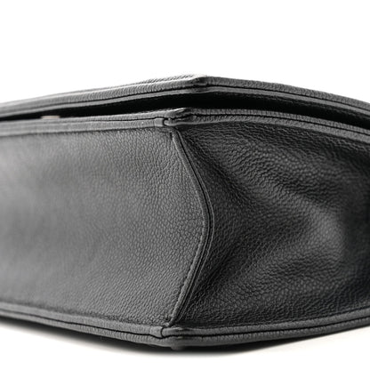 Grained Calfskin Small Diorama Flap Bag Black