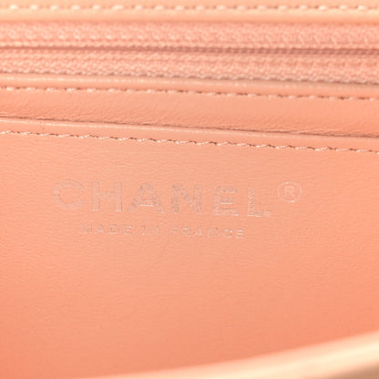 Lambskin Quilted Mini Rectangular Flap Light Pink