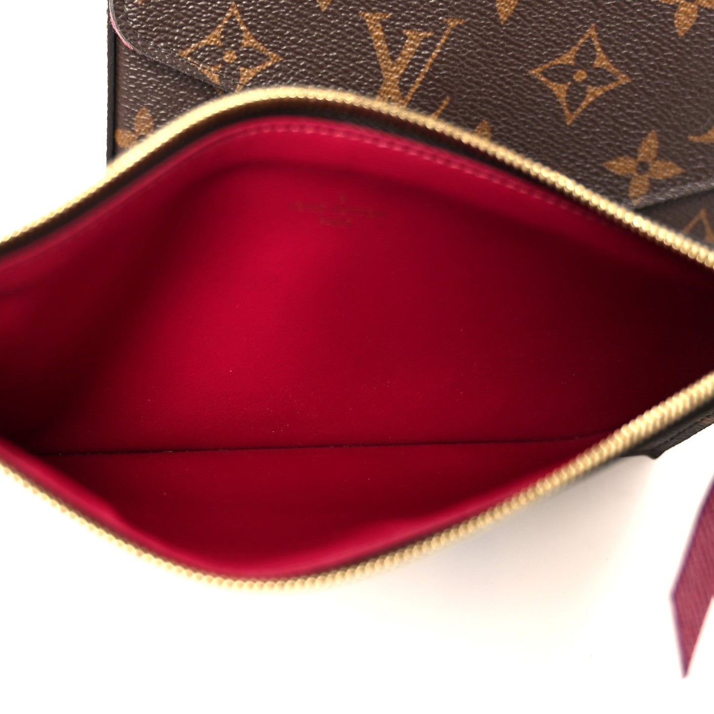 Monogram Pochette Felicie Chain Wallet Fuchsia