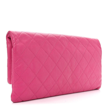 Caviar Quilted CC Beauty Clutch Pink
