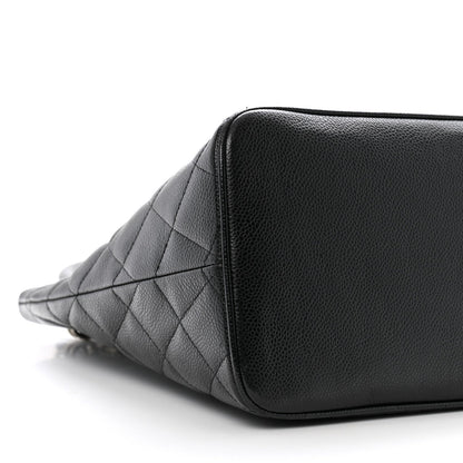 Caviar Quilted Medallion Tote Black