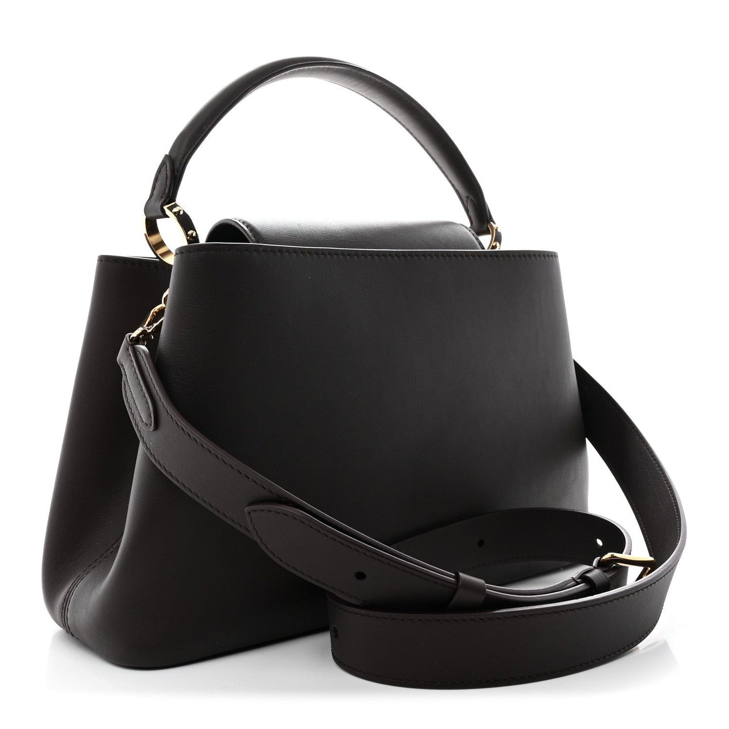 Smooth Calfskin Capucines MM Souple Chocolate