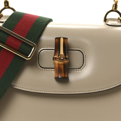 Boarded Dyana Lux Calfskin Web Medium Bamboo 1947 Top Handle Bag Oatmeal