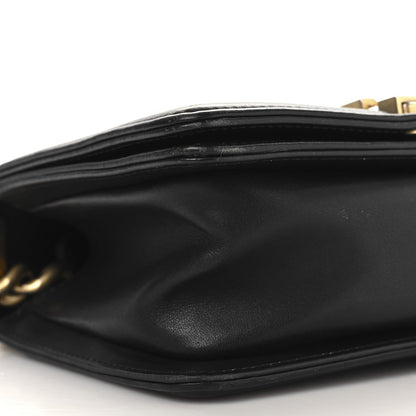 Snakeskin Calfskin Small Boy Flap Gold