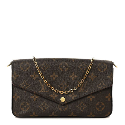 Monogram Pochette Felicie Chain Wallet Fuchsia