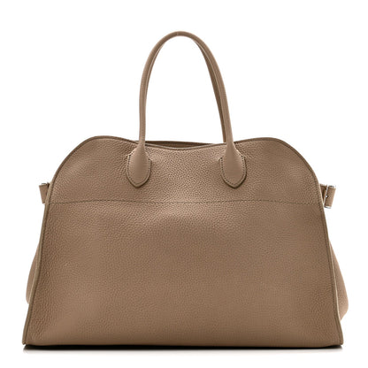 Matte Grained Calfskin Soft Margaux 15 Dark Taupe