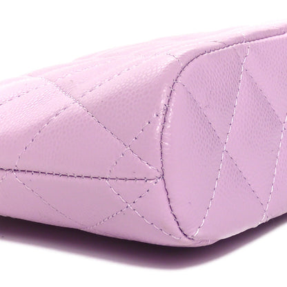 Caviar Quilted Clutch with Chain Light Purple