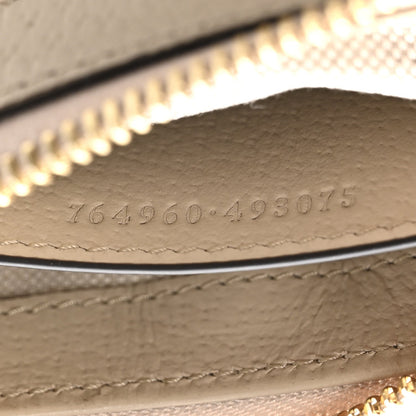 GG Supreme Monogram Textured Dollar Calfskin Web Mini Ophidia GG Handbag Beige Mystic White Oatmeal