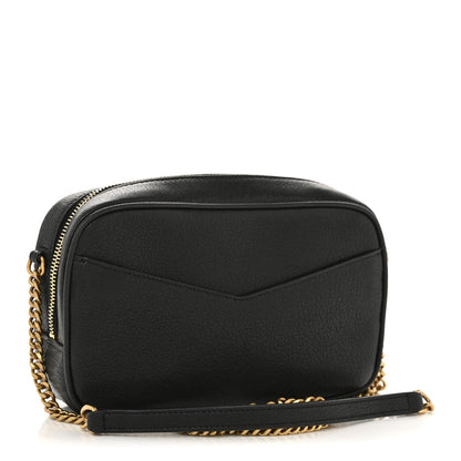 Calfskin Suede Matelasse Monogram Mini Lou Camera Bag Black