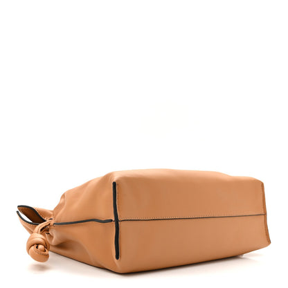 Nappa Calfskin Medium Flamenco Knot Clutch Warm Desert