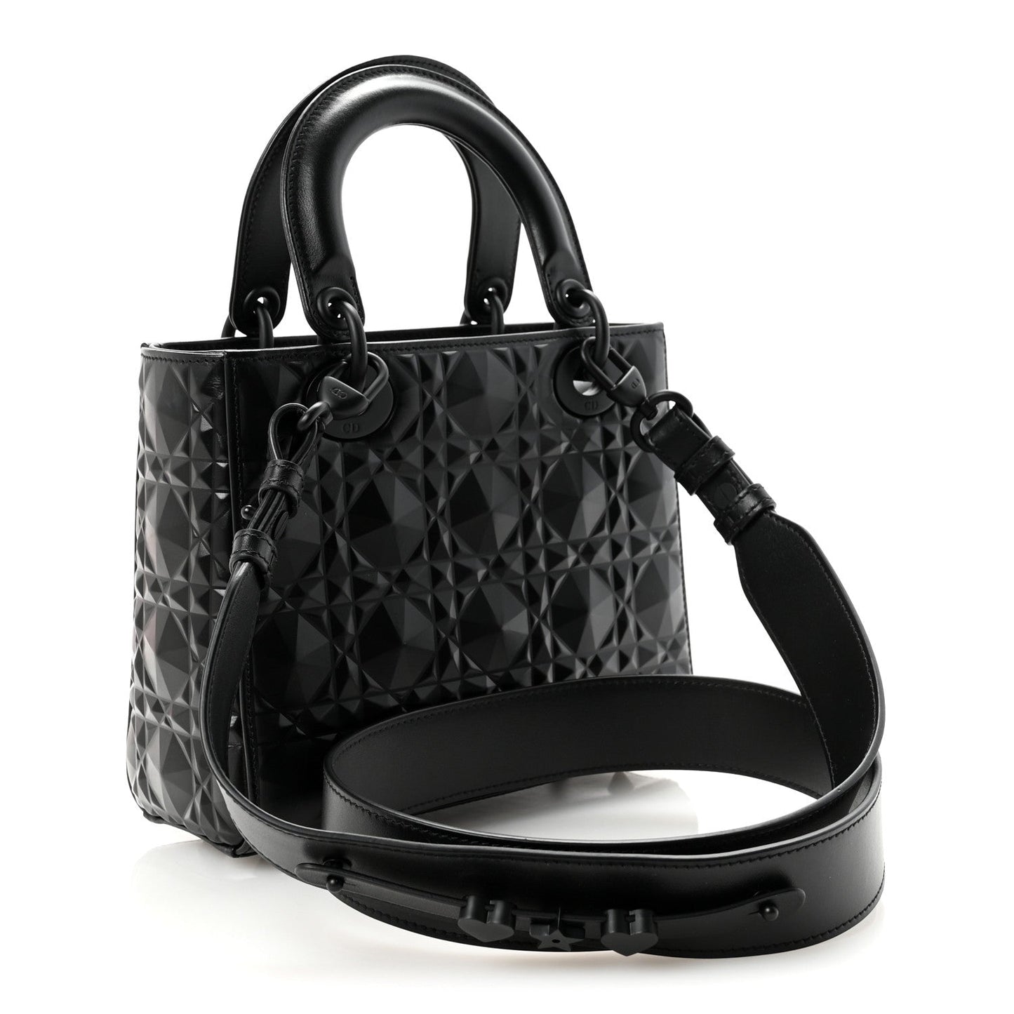 Calfskin Cannage Diamond Small My ABCDior Lady Dior Black