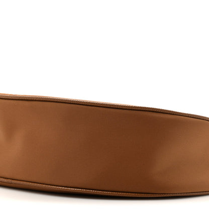 Re-Nylon Saffiano Demi-lune Shoulder Bag Brown