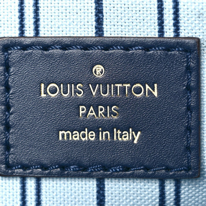 Raffia Calfskin Monogram Giant Onthego MM Blue