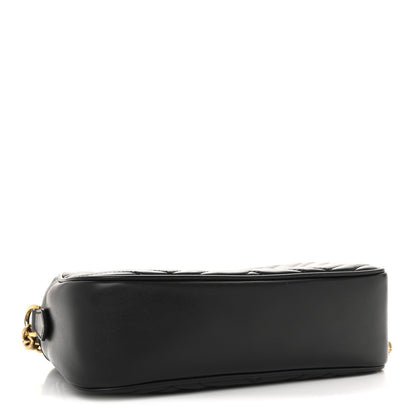 Calfskin Matelasse Small GG Marmont Chain Shoulder Bag Black