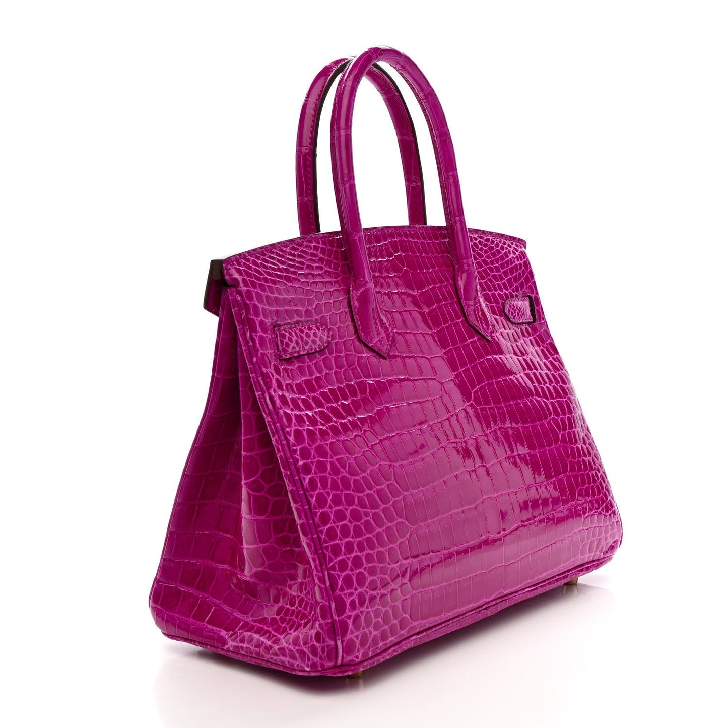 Shiny Porosus Crocodile Horseshoe Birkin 30 Rose Scheherazade