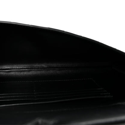 Nappa Intrecciato Long Andiamo Top Handle Clutch Black