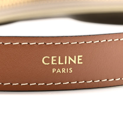 Canvas Calfskin Ava Triomphe Shoulder Bag Grege