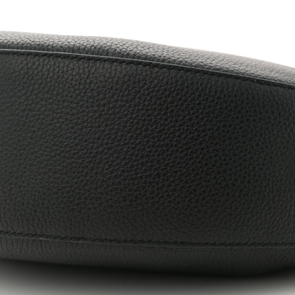 Grainy Calfskin Knight Arc Bag Black