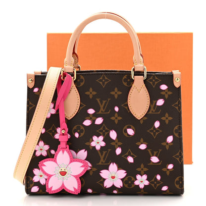 LV X TM Monogram Cherry Blossom Onthego PM Sakura Brown