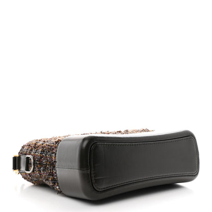 Tweed Calfskin Medium Gabrielle Hobo Brown