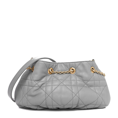 Lambskin Supple Macrocannage Small Ammi Bag Grey