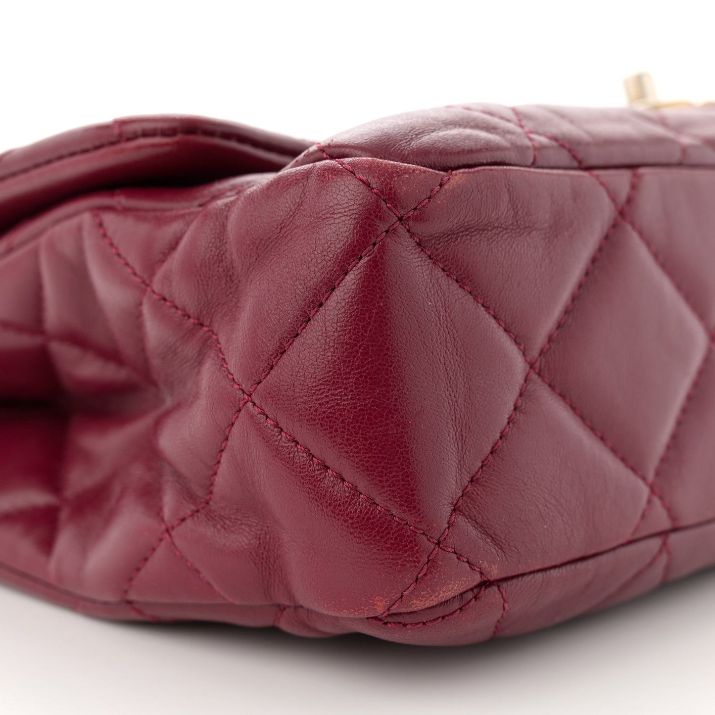 Lambskin Quilted Fancy Jewel Flap Burgundy