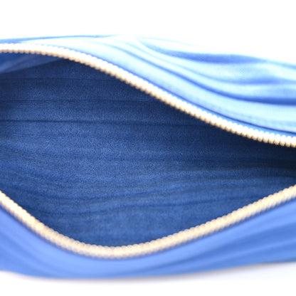 Lambskin Pleated Bracelet Pouch Shoulder Bag Royal Blue