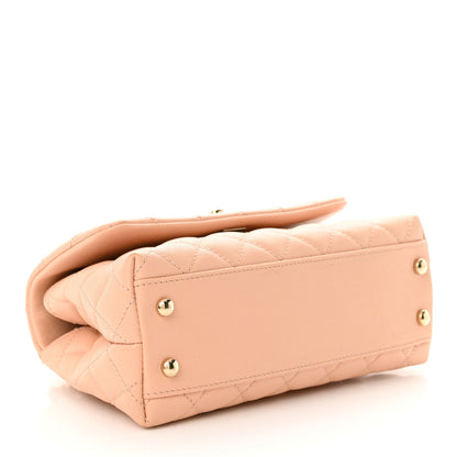 Caviar Quilted Mini Coco Handle Flap Light Pink