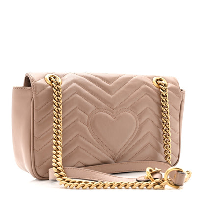 Calfskin Matelasse Small GG Marmont Shoulder Bag Porcelain Rose