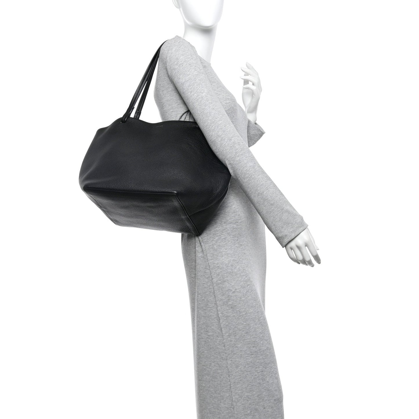 Grained Calfskin Park Tote Three Black