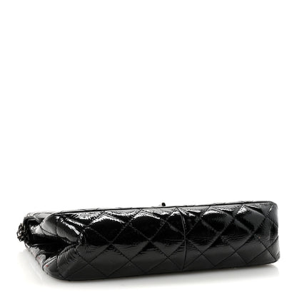 Distressed Patent Quilted 2.55 Reissue 227 Flap Black