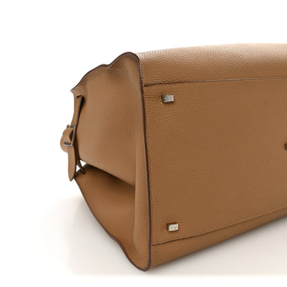 Matte Grained Calfskin Soft Margaux 17 Dark Taupe