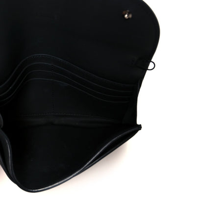 Ultra Matte Calfskin Saddle Chain Wallet Pouch Black