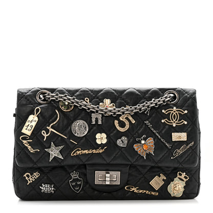 Aged Calfskin Lucky Charms 2.55 Reissue 225 Flap Black