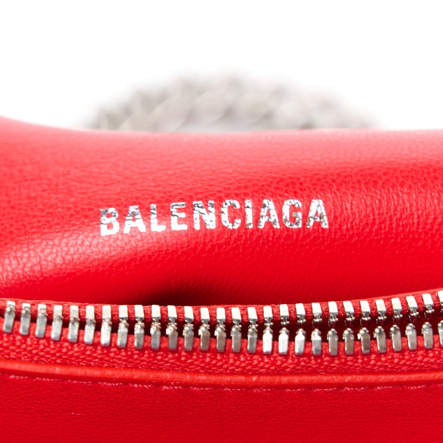 Arena Calfskin Small Crush Chain Bag Tomato Red