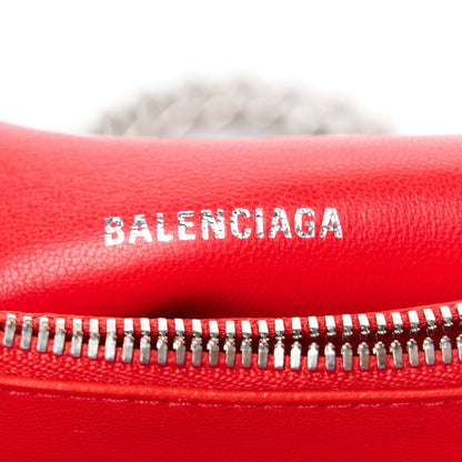 Arena Calfskin Small Crush Chain Bag Tomato Red