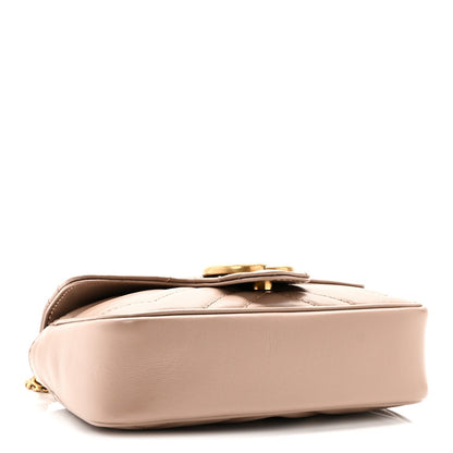 Calfskin Matelasse Super Mini GG Marmont Shoulder Bag Porcelain Rose