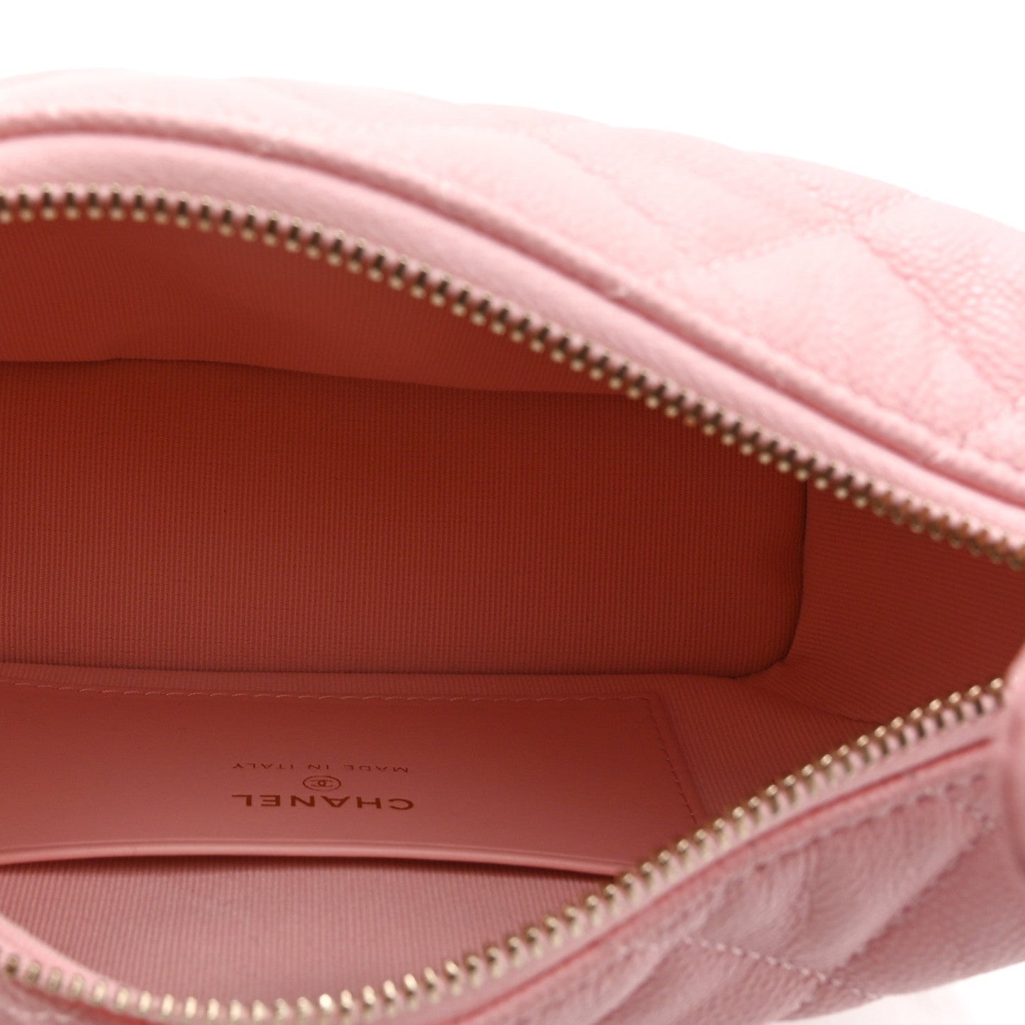 Caviar Quilted Hobo Clutch With Chain Pink