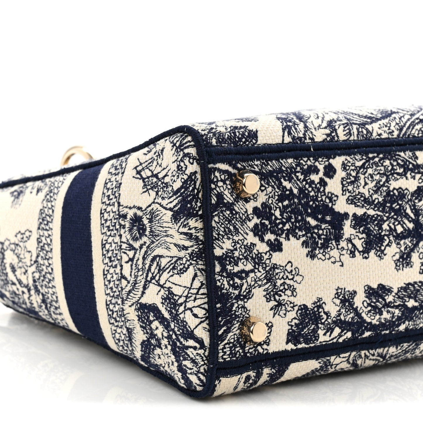 Toile De Jouy Embroidered Medium Lady D-Lite Blue
