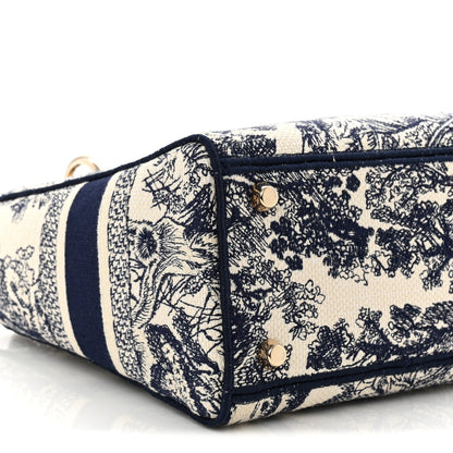 Toile De Jouy Embroidered Medium Lady D-Lite Blue