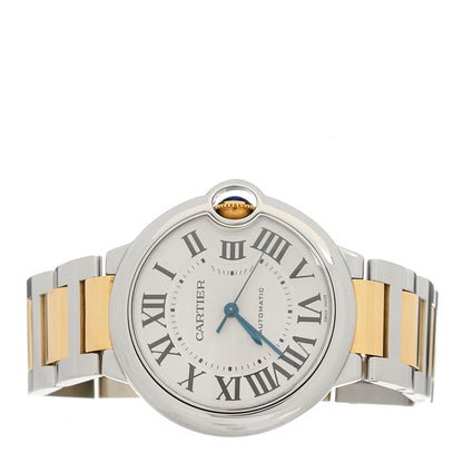 Stainless Steel 18K Yellow Gold 36mm Ballon Bleu De Cartier Automatic Watch