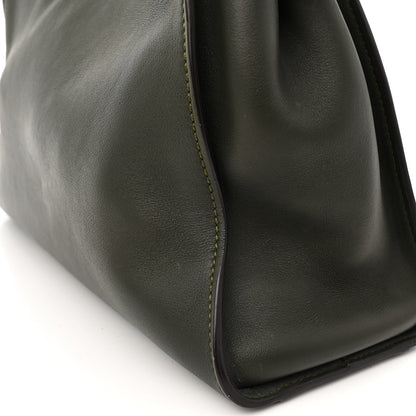 Vitello Seta Shiny Nappa Medium Peekaboo Iconic Satchel Verde Prato Makeup