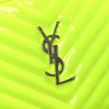 Patent Calfskin Matelasse Monogram Lou Camera Bag Neon Yellow