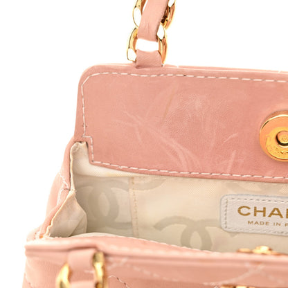 Lambskin Quilted Mini Evening Bag Pink