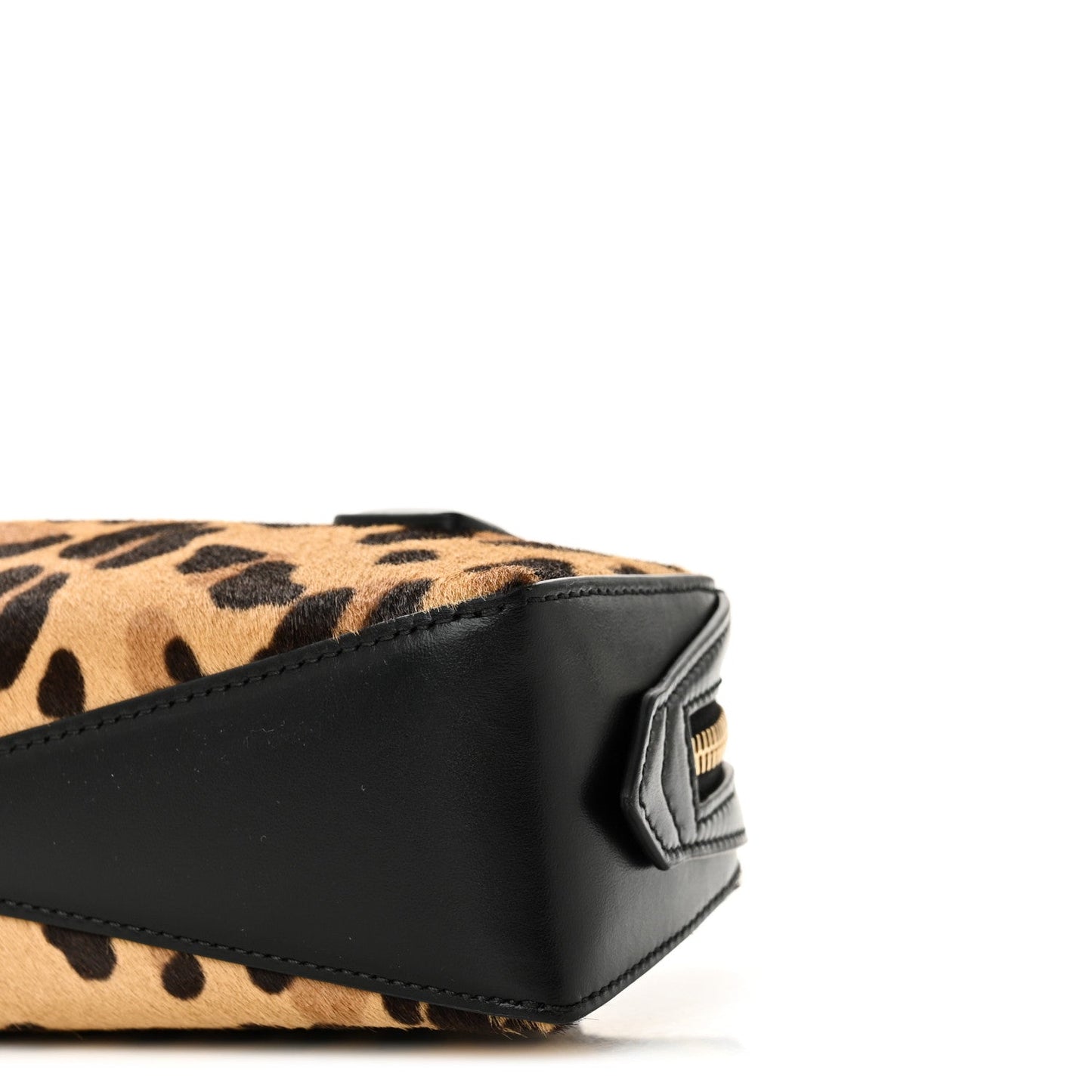 Calf Hair Leopard Print Le Teckel Clutch Brun Sepia