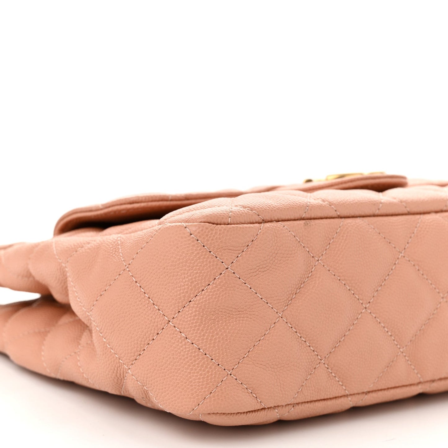 Caviar Quilted Wavy CC Hobo Beige