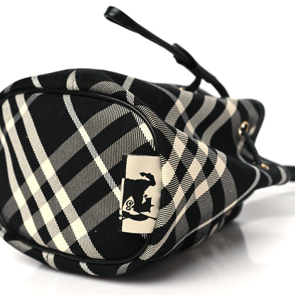 Check Mini Drawstring Pouch Black Calico