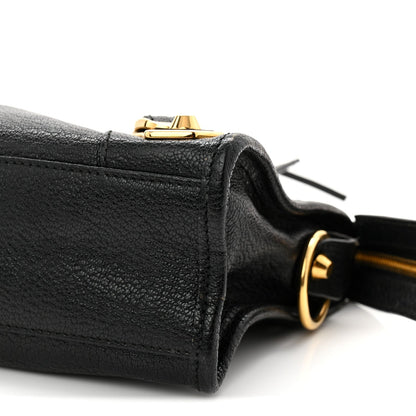 Chevre Gold Metallic Edge Hardware Mini City Black